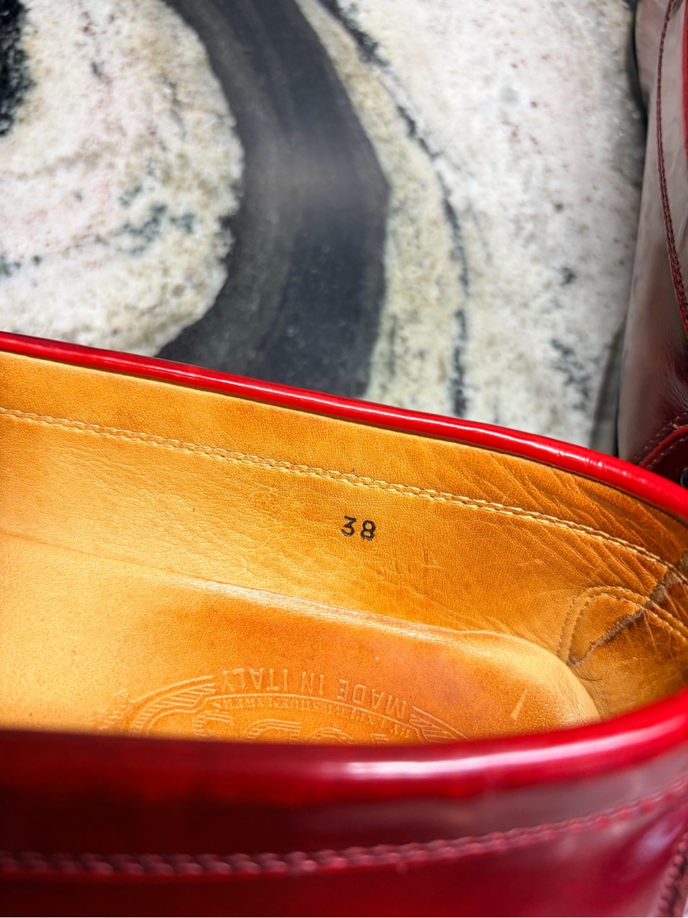Tod’s Women’s Red Leather Penny Loafers Italy EU 38 US 8 Driving Shoes - Picture 10 of 11